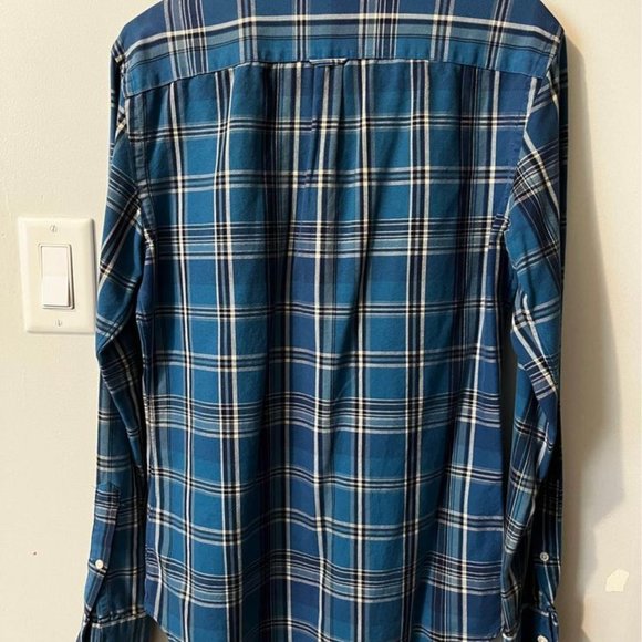 Club Monaco Men’s Plaid Button-Up Dress Shirt — Size Small - Picture 2 of 3